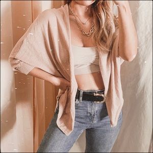 Lauren Conrad dusty pink batwing open cardigan